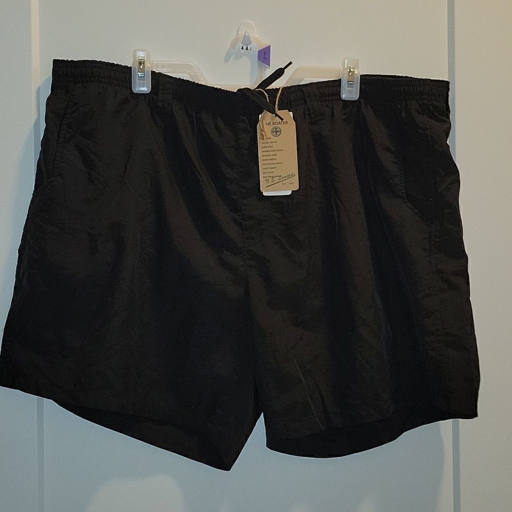 Northern Expedition The Boater Nylon Swim Boat Shorts Black NWT